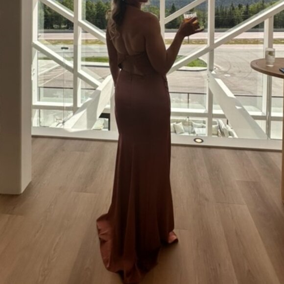 Azazie Emeria Bridesmaids Dress Cedar Rose - Picture 3 of 4